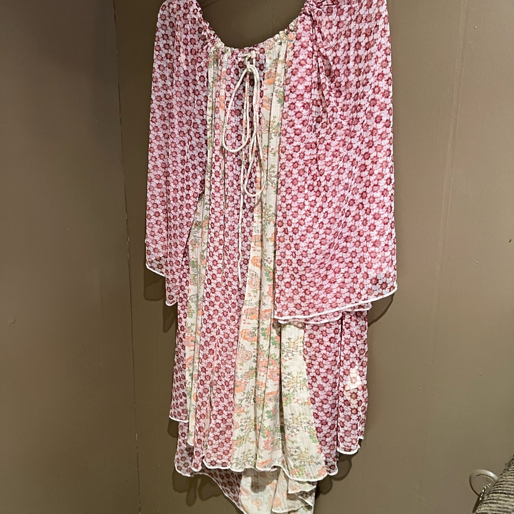 Free People Sheer Top Sz Large. Sunshine Combo NEW